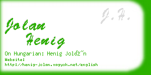 jolan henig business card